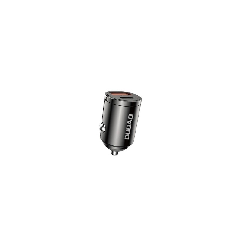Dudao Chargeur voiture Dudao Mini USB-A / USB-C Charge Rapide 48W QC-PD Noir (R3MAX) Dudao Chargeur voiture Dudao Mini USB-A / USB-C Charge Rapide 48W QC-PD Noir (R3MAX)
