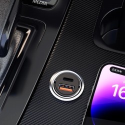 Dudao Chargeur voiture Dudao Mini USB-A / USB-C Charge Rapide 48W QC-PD Noir (R3MAX)