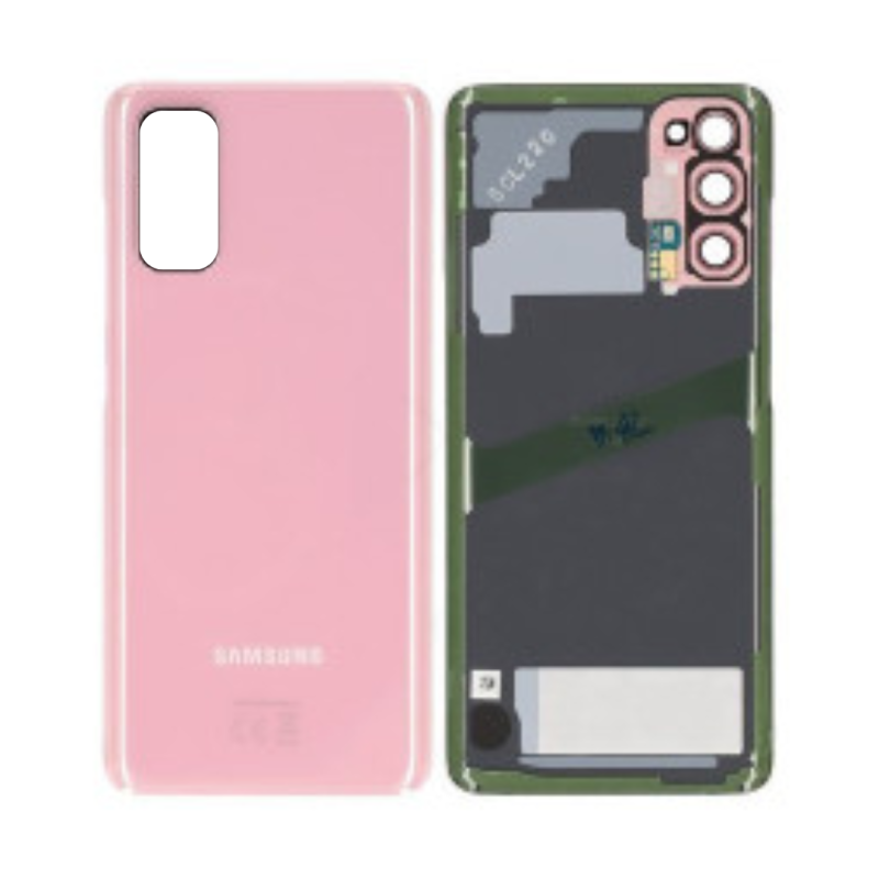 Samsung Vitre arrière Samsung Galaxy S20 Plus 4G/5G (G985F/G986B) Rose sans Contour Lentille (Original Démontée) - Grade A