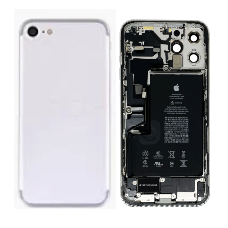 Apple Châssis Complet iPhone 7 Argent - Connecteur de Charge + Batterie (Origine Demonté) Grade B
