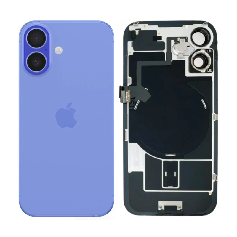 Apple Vitre Cache Arrière iPhone 16 Bleu (Origine Demonté) - Grade A