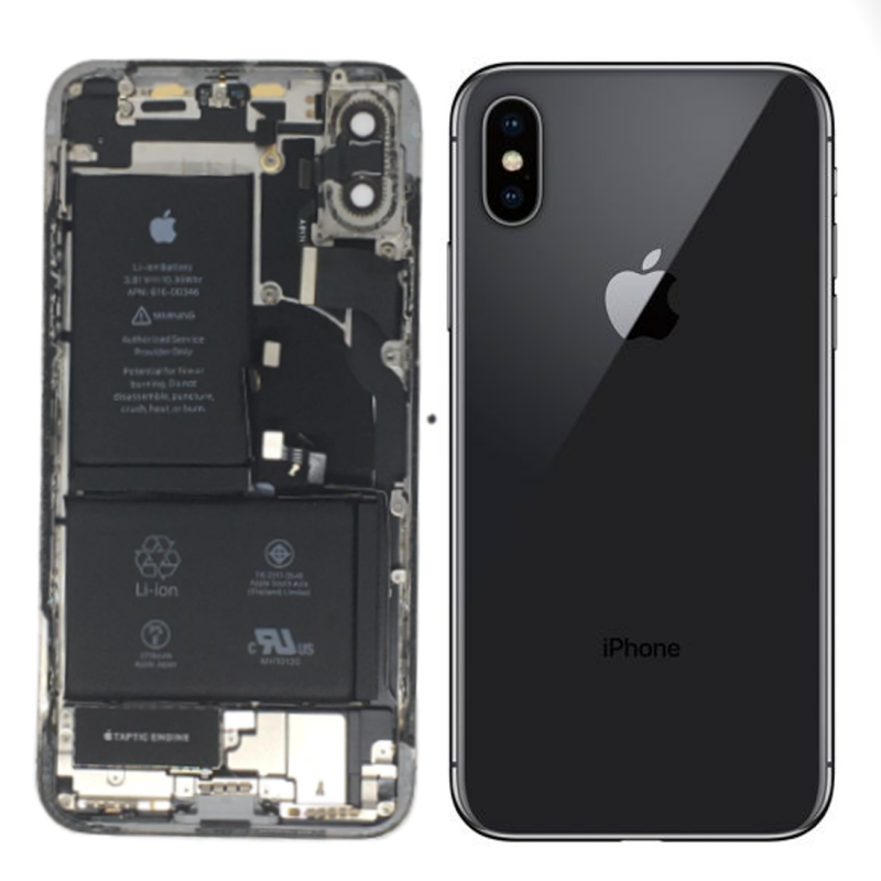 Apple Châssis Complet iPhone X Noir - Connecteur de Charge + Batterie (Origine Demonté) Grade AB
