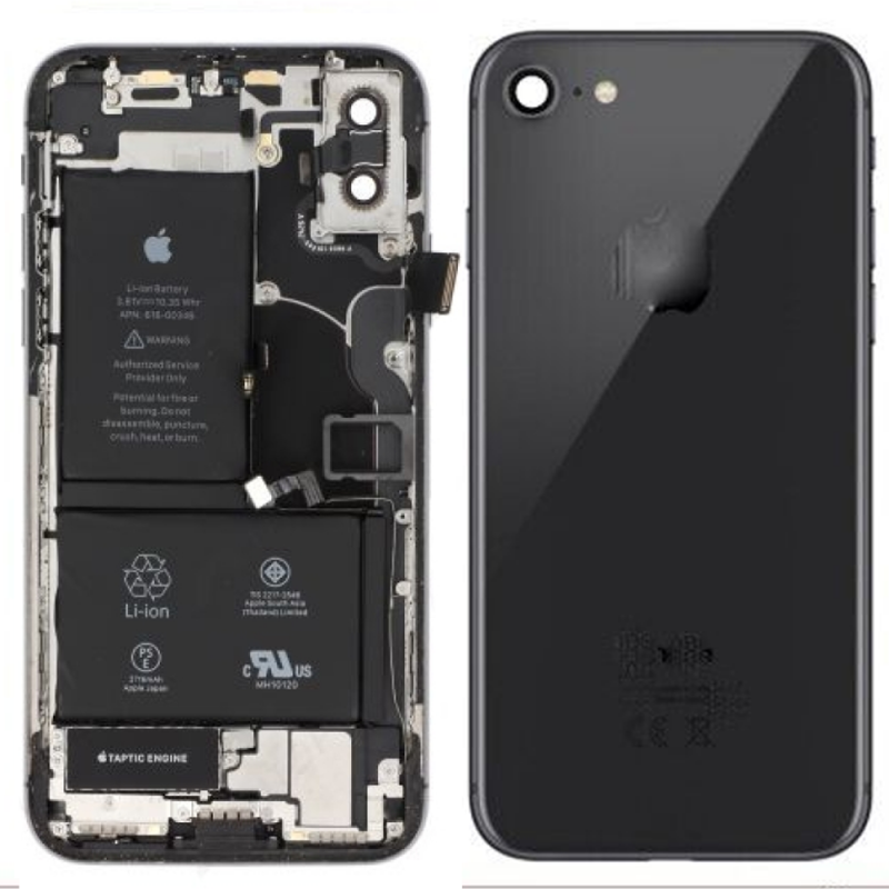 Apple Chassis Complet iPhone SE 2020 Noir - Connecteur de Charge + Batterie (Origine Demonté) Grade A