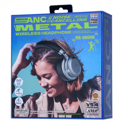 Remax Casque Sans Fil REMAX ANC RB-980HB (Avec Réduction de Bruit) - Noir / Métal