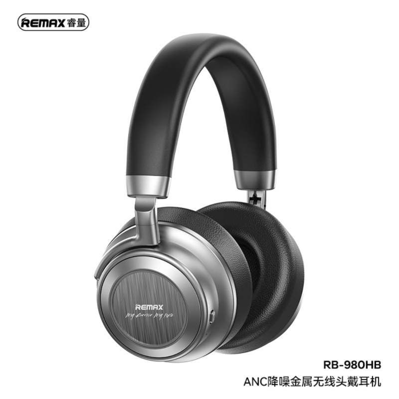 Remax Casque Sans Fil REMAX ANC RB-980HB (Avec Réduction de Bruit) - Noir / Métal