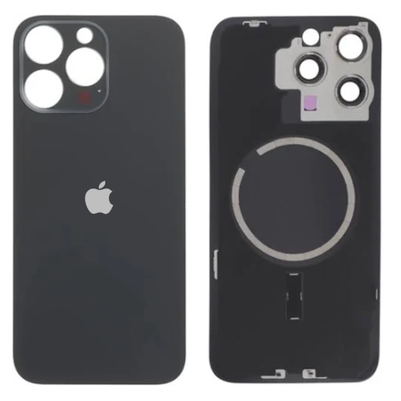 Apple Vitre Cache Arrière iPhone 16 Pro Max Titane Noir (Original Démonté) - Grade A