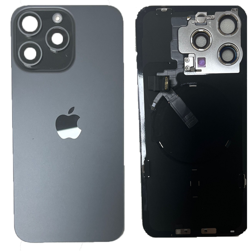 Apple Vitre Cache Arrière iPhone 15 Pro Max Titane Bleu (Origine Demonté) - Grade AB