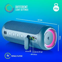 NGS NGS - ROLLER FURIA 2 : ENCEINTE BT .3 AVEC LEDS RÉSISTANTE AUX ÉCLABOUSSURES 30W- BT/USB/TF/AUX IN-TWS
