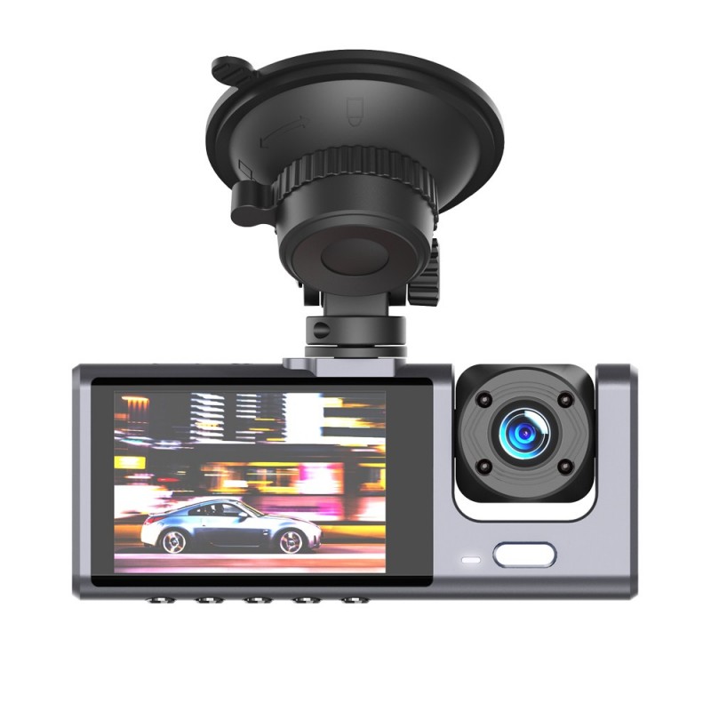 XO DASHCAM CAMÉRA HD EMBARQUÉE POUR VOITURE - 3 CAMÉRAS AVANT, INTERIEUR ET ARRIERE - MICROPHONE ET HAUT-PARLEUR INTEGRÉS - XJ03
