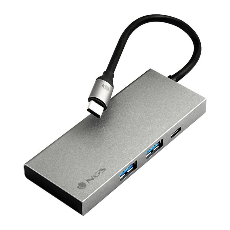 NGS NGS - WONDER DOCK 4 PRO - HUB (en Aluminium) USB-C- 2x USB 3.0 / 1x USB-C avec chargement PD, HDMI
