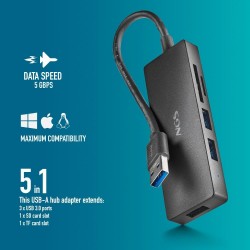 NGS NGS - IHUB READER - USB 3.0 - 3x USB 3.0 / Lecteur de Carte