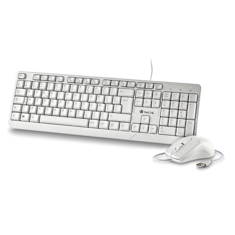 NGS NGS - COCOA KIT WHITE FRENCH - CLAVIER (AZERTY) ET SOURIS FILAIRE - BLANC - prix special fêtes