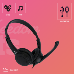NGS NGS VOX 505 USB - CASQUE STÉRÉO AVEC CONNEXION USB ET CONTRÔLE DU VOLUME