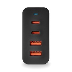 NGS NGS BUD 100W - Chargeur Mural GaN ultra-rapide 100 W - 4 ports : 2 USB-C et 2 USB-A - Noir
