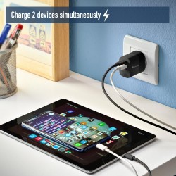 NGS NGS BUD 45W - Chargeur Mural GaN ultra-rapide 45 W - 2 ports : USB-C et USB-A - Noir