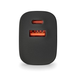 NGS NGS BUD 33W - Chargeur Mural GaN ultra-rapide 33 W - 2 ports : USB-C et USB-A - Noir