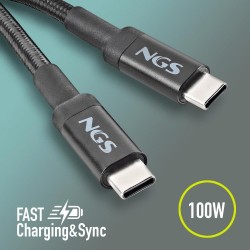 NGS NGS KNOT 100W-2 - Câble Charge Rapide USB C vers USB C de 2 m - Noir