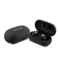 Guess Écouteurs sans fil Guess PU 4G avec logo en métal TWS - Noir