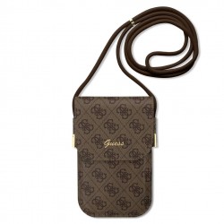 Guess Étui / Sacoche pour téléphone Guess PU 4G avec logo en métal Marron