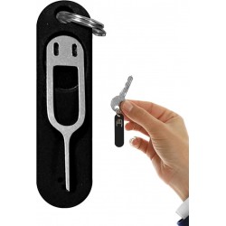 PROTECTION EN SILICONE + AIGUILLE A CARTE SIM - NOIR
