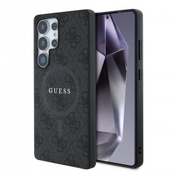 Guess GUESS SAMSUNG GALAXY S25 ULTRA - Coque MagSafe EN CUIR PU 4G AVEC ANNEAU COLORE - NOIR