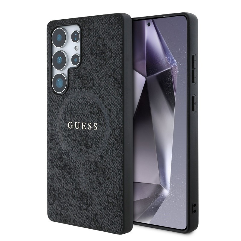 Guess GUESS SAMSUNG GALAXY S25 ULTRA - Coque MagSafe EN CUIR PU 4G AVEC ANNEAU COLORE - NOIR Guess GUESS SAMSUNG GALAXY S25 ULTRA - Coque MagSafe EN CUIR PU 4G AVEC ANNEAU COLORE - NOIR