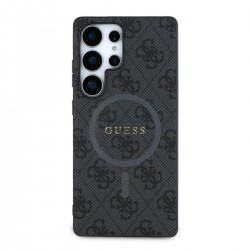 Guess GUESS SAMSUNG GALAXY S25 ULTRA - Coque MagSafe EN CUIR PU 4G AVEC ANNEAU COLORE - NOIR