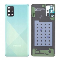 Samsung Vitre arrière Samsung Galaxy A71 (A715F) Bleu sans Contour Lentille (Original Démonté) - Grade AB