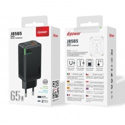 D-Power D-Power - CHARGEUR SECTEUR 2 TYPE-C / 1 USB 65W- NOIR (J8565)