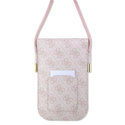 Guess Étui / Sacoche pour téléphone Guess PU 4G avec logo en métal Rose