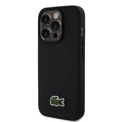 Apple iPhone 15 Pro Max - Coque Magsafe Lacoste Iconic Petit Pique Woven Logo - Noir