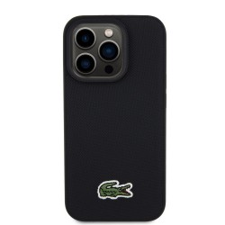 Apple iPhone 16e - Coque Magsafe Lacoste Iconic Petit Pique Woven Logo - Noir