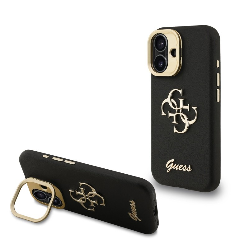 Apple IPHONE 16 Pro Max - Coque Guess en PU Grainé avec Logo 4G et Cadre Photo - Noir Apple IPHONE 16 Pro Max - Coque Guess en PU Grainé avec Logo 4G et Cadre Photo - Noir