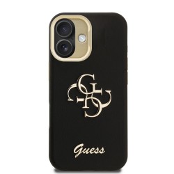 Apple IPHONE 16 Pro Max - Coque Guess en PU Grainé avec Logo 4G et Cadre Photo - Noir