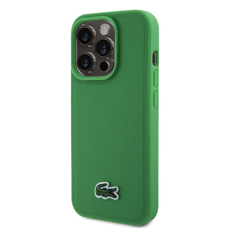 Apple iPhone 16 Pro - Coque Magsafe Lacoste Iconic Petit Pique Woven Logo - Vert Apple iPhone 16 Pro - Coque Magsafe Lacoste Iconic Petit Pique Woven Logo - Vert