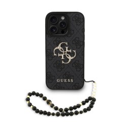 Guess Guess IPhone 16 Pro Max - Coque En PU 4G Avec Logo En Métal - Noir