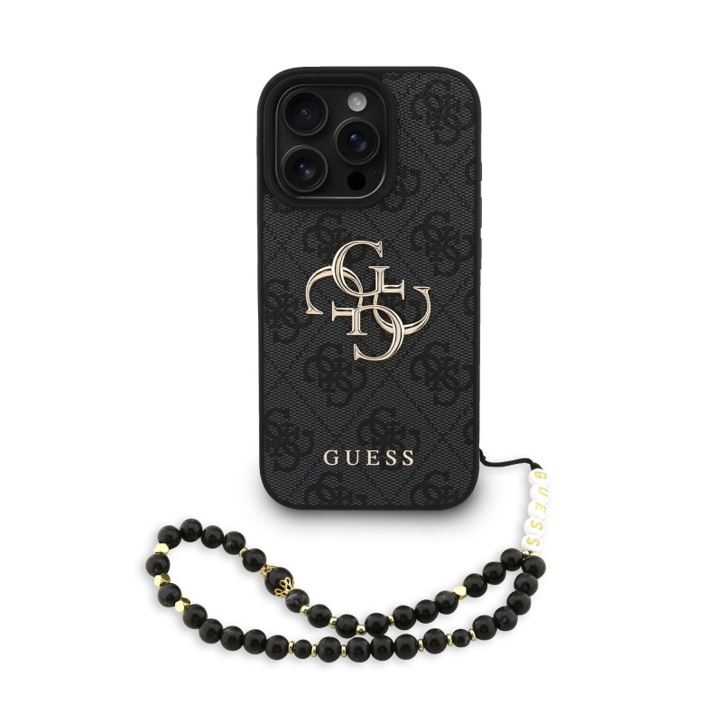 Guess Guess IPhone 16 Pro Max - Coque En PU 4G Avec Logo En Métal - Noir Guess Guess IPhone 16 Pro Max - Coque En PU 4G Avec Logo En Métal - Noir