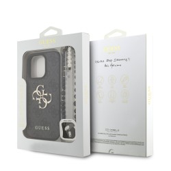 Guess Guess IPhone 16 Pro Max - Coque En PU 4G Avec Logo En Métal - Noir