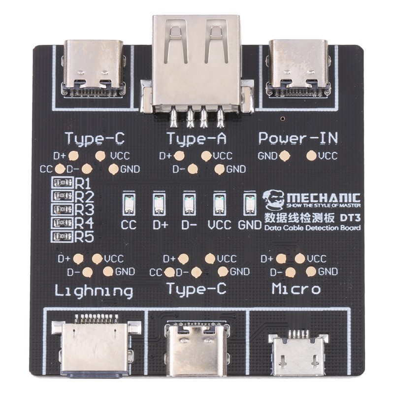Testeur de câbles DT3 pour câbles Lightning / USB-C / MicroUSB Testeur de câbles DT3 pour câbles Lightning / USB-C / MicroUSB