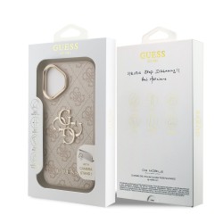 Apple IPHONE 16 - Coque Guess PU 4G avec logo en métal et cadre photo - Rose