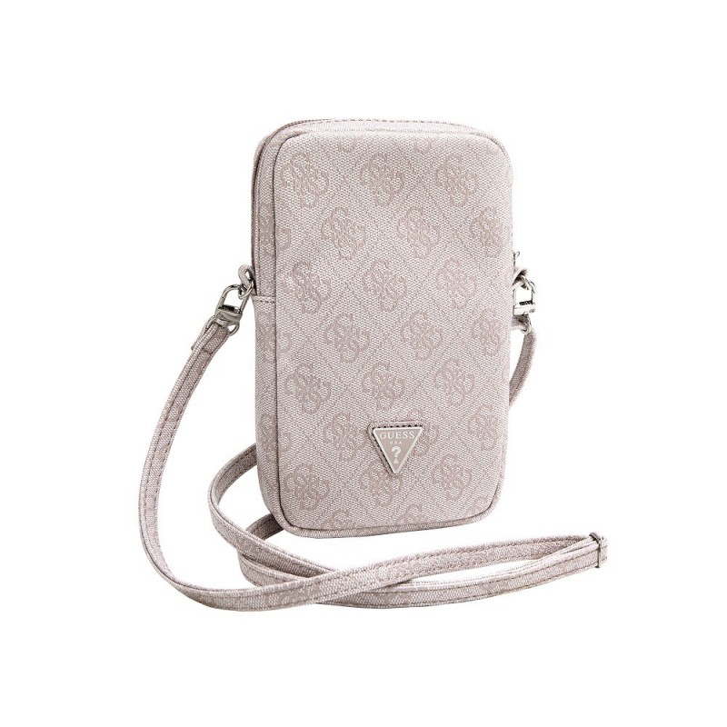 Guess Étui / Sacoche Guess PU 4G avec logo triangulaire et fermeture éclair - Rose