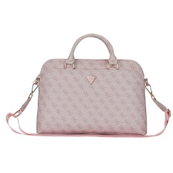 Guess GUESS : Sacoche PU 4G 13" / 14" / 15" avec logo triangulaire, Rose (pour laptop 13"/14"/15"/16", documents...)