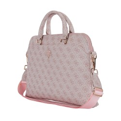 Guess GUESS : Sacoche PU 4G 13" / 14" / 15" avec logo triangulaire, Rose (pour laptop 13"/14"/15"/16", documents...)