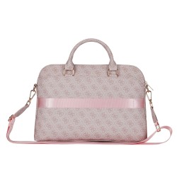 Guess GUESS : Sacoche PU 4G 13" / 14" / 15" avec logo triangulaire, Rose (pour laptop 13"/14"/15"/16", documents...)
