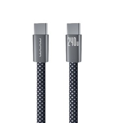 Wuw Cable Nylon Charge Rapide PD240W USB-C Vers USB-C Noir X217