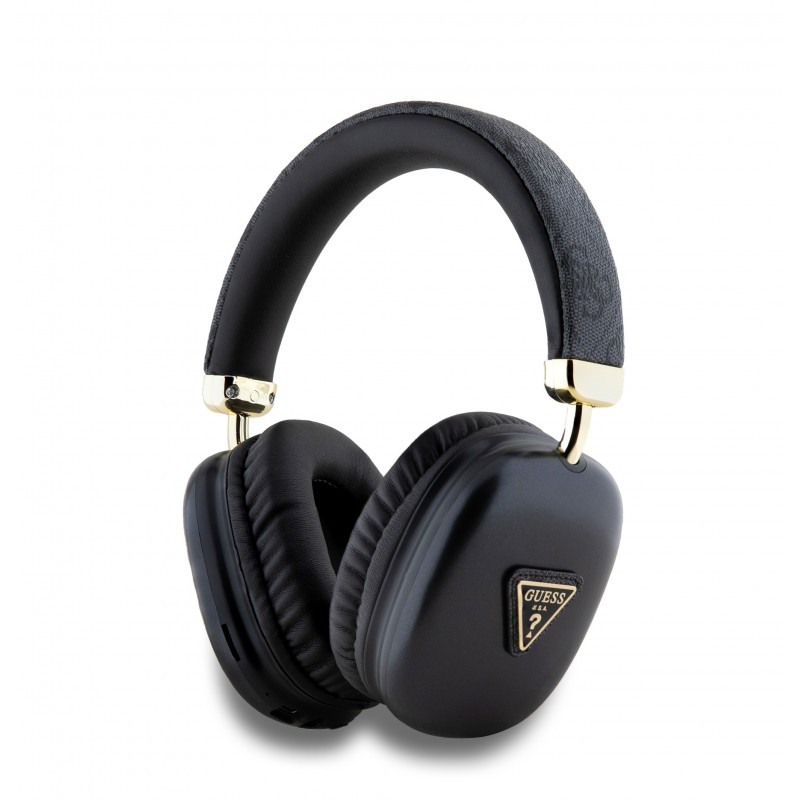 Guess Casque Sans Fil GUESS en Cuir PU 4G avec Logo Triangulaire Noir