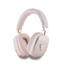 Guess Casque Sans Fil GUESS en Cuir PU 4G avec Logo Triangulaire Rose