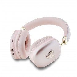 Guess Casque Sans Fil GUESS en Cuir PU 4G avec Logo Triangulaire Rose