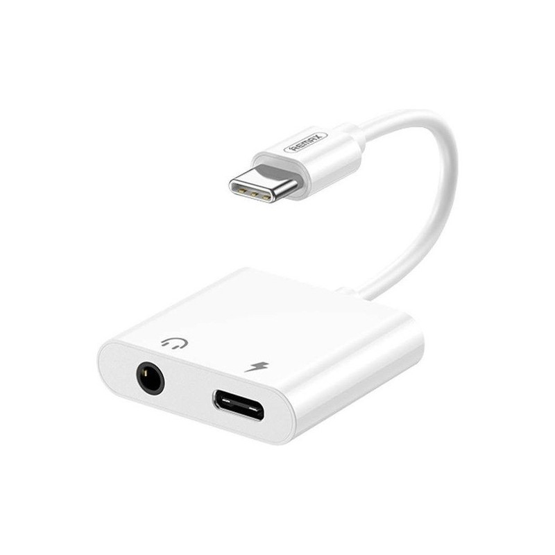 Remax Duplicateur ADAPTATEUR (RL-LA11) - 120mm - USB-C VERS USB-C / JACK 3.55mm Remax Duplicateur ADAPTATEUR (RL-LA11) - 120mm - USB-C VERS USB-C / JACK 3.55mm