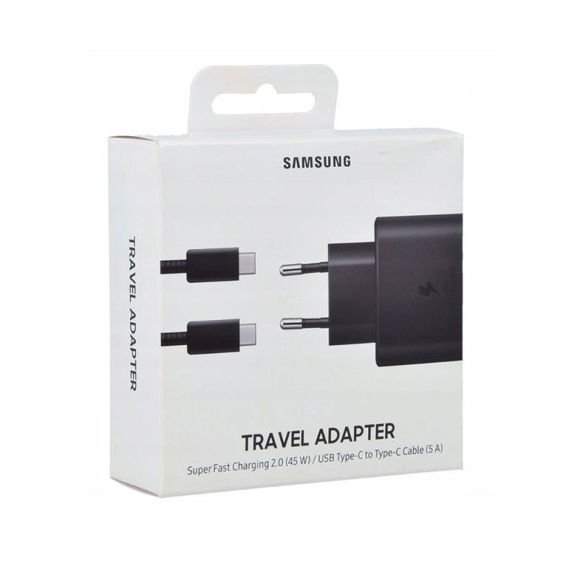 Samsung EP-T4510XBEGEU : Chargeur Samsung USB-C 45W - SUPER FAST CHARGE + CABLE USB-C / USB-C - Noir BLISTER